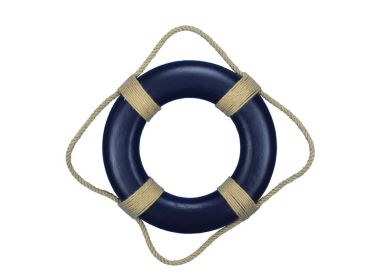 Blue Decorative Lifering 15"" (Color: Blue / Rope Bands)