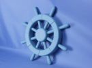 Decorative Ship Wheel with Sailboat