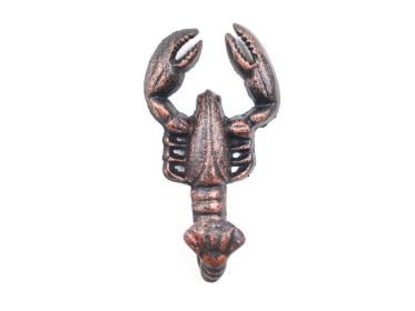 Cast Iron Decorative Wall Mounted Lobster Hook 5" (Finish: Rustic Copper)