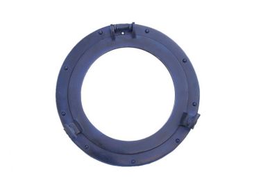 Decorative Ship Porthole Window 12" (Finish: Rustic Blue Aluminum Deluxe Class)