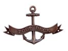 Poop Deck Anchor With Ribbon Sign 8"
