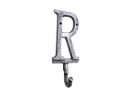 Cast Iron Letter R Alphabet Wall Hook 6"