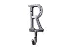 Cast Iron Letter R Alphabet Wall Hook 6"