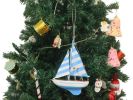Wooden Sailboat Model Christmas Tree Ornament