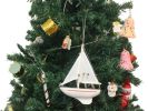 Wooden Sailboat Model Christmas Tree Ornament