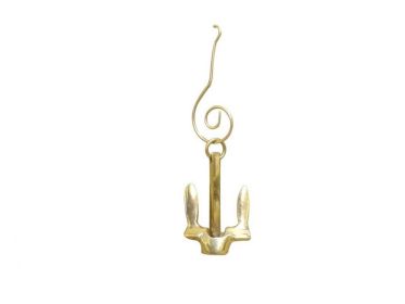 Navy Stockless Anchor Christmas Ornament 4" (Finish: Solid Brass)