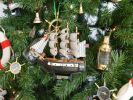 Wooden Model Ship Christmas Tree Ornament