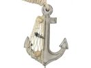 Wooden Rustic Decorative Anchor with Hook 7""