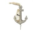 Wooden Rustic Decorative Anchor with Hook 7""