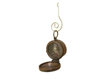 Decorative Compass with Lid Christmas Ornament 4" (Finish: Antique Copper)