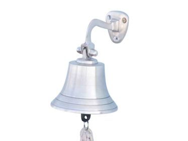 Wall Mounted Hanging Ship's Bell (style: 6" Brushed Nickel)