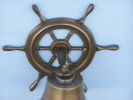 Antique Brass Hanging Ship Wheel Bell