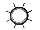 Deluxe Class Wood Ship Wheel Porthole Mirror 36"
