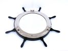 Deluxe Class Wood Ship Wheel Porthole Mirror 36"
