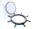 Deluxe Class Wood Ship Wheel Porthole Mirror 36"