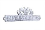 Cast Iron Captains Quarters Sign with Ship Wheel and Anchors 9"