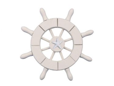 Decorative Ship Wheel with Starfish (style: 6" White)