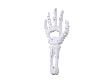 Cast Iron Skeleton Hand Bottle Opener 7" (Finish: Whitewashed)
