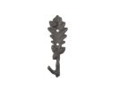 Cast Iron Oak Tree Leaf with Acorns Decorative Metal Tree Branch Hook 6.5"