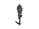 Cast Iron Oak Tree Leaf with Acorns Decorative Metal Tree Branch Hook 6.5"