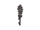 Cast Iron Oak Tree Leaf with Acorns Decorative Metal Tree Branch Hook 6.5"