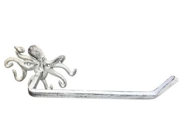 Cast Iron Octopus Hand Towel Holder 11" (Finish: Whitewashed)