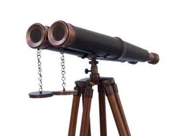Floor Standing Admiral's Binoculars 62" (Option: Bronze & Black Leather)