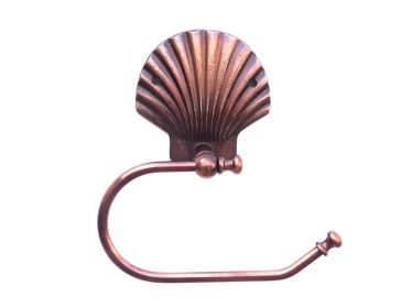 Cast Iron Seashell Toilet Paper Holder 10" (Finish: Antique Copper)
