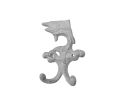 Cast Iron Flying Fish Decorative Metal Double Wall Hooks 5"