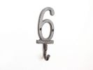 Cast Iron Number Wall Hook 6"