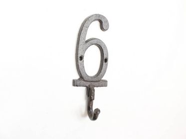 Cast Iron Number Wall Hook 6" (Option: 6 - Cast Iron)
