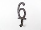 Cast Iron Number Wall Hook 6"