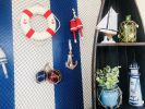 Classic White Decorative Anchor Lifering With Red Bands