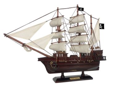 Wooden Captain Kidd's Black Falcon Model Pirate Ship (style: 20" White Sails)