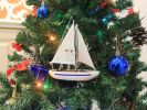 Wooden Sailboat Model Christmas Tree Ornament