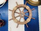 Decorative Ship Wheel with Seagull and Lifering
