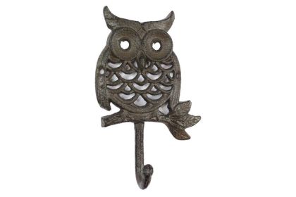 Cast Iron Owl Hook 6" (Finish: Cast Iron)