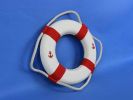 Classic White Decorative Anchor Lifering With Red Bands