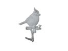 Cast Iron Robin Sitting on a Tree Branch Decorative Metal Wall Hook 6.5"