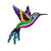 Painted Metal Hummingbird Wall Art Accent Decor, 4 Color Options