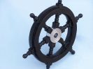 Deluxe Class Wood and Metal Decorative Ship's Steering Wheel