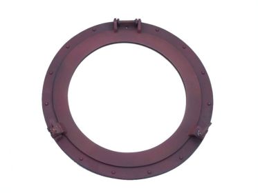 Decorative Ship Porthole Mirror 17" (Finish: Rustic Aluminum Deluxe Class)
