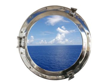 Decorative Ship Porthole Window 24" (Finish: Chrome)
