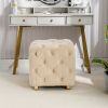 Modern Velvet Upholstered Ottoman, Exquisite Small End Table, Soft Foot Stool,Dressing Makeup Chair, Comfortable Seat for Living Room, Bedroom