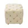 Modern Velvet Upholstered Ottoman, Exquisite Small End Table, Soft Foot Stool,Dressing Makeup Chair, Comfortable Seat for Living Room, Bedroom