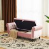 Velvet Multifunctional Storage Rectangular ottoman bench with 1 Pillow