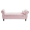 Velvet Multifunctional Storage Rectangular ottoman bench with 1 Pillow