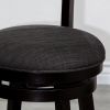 30" Bar Height Slat Back Swivel Stool, Espresso Finish, Fabric Seat