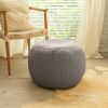 Jaxx Ellis Ottoman Shearling Faux-Lamb Plush Pouf for Modern Interior Design