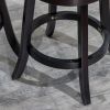30" Bar Height Slat Back Swivel Stool, Espresso Finish, Fabric Seat